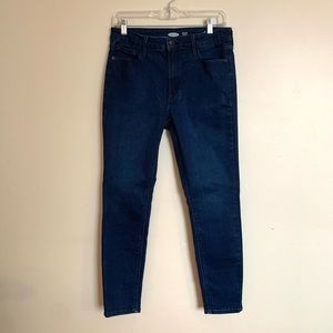 OLD NAVY Rockstar Super Skinny High-Rise Size 10 Petite Deep Indigo Wash
